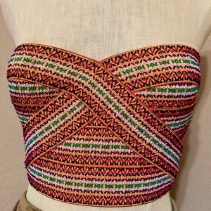 Super cute multi color bustier crop top